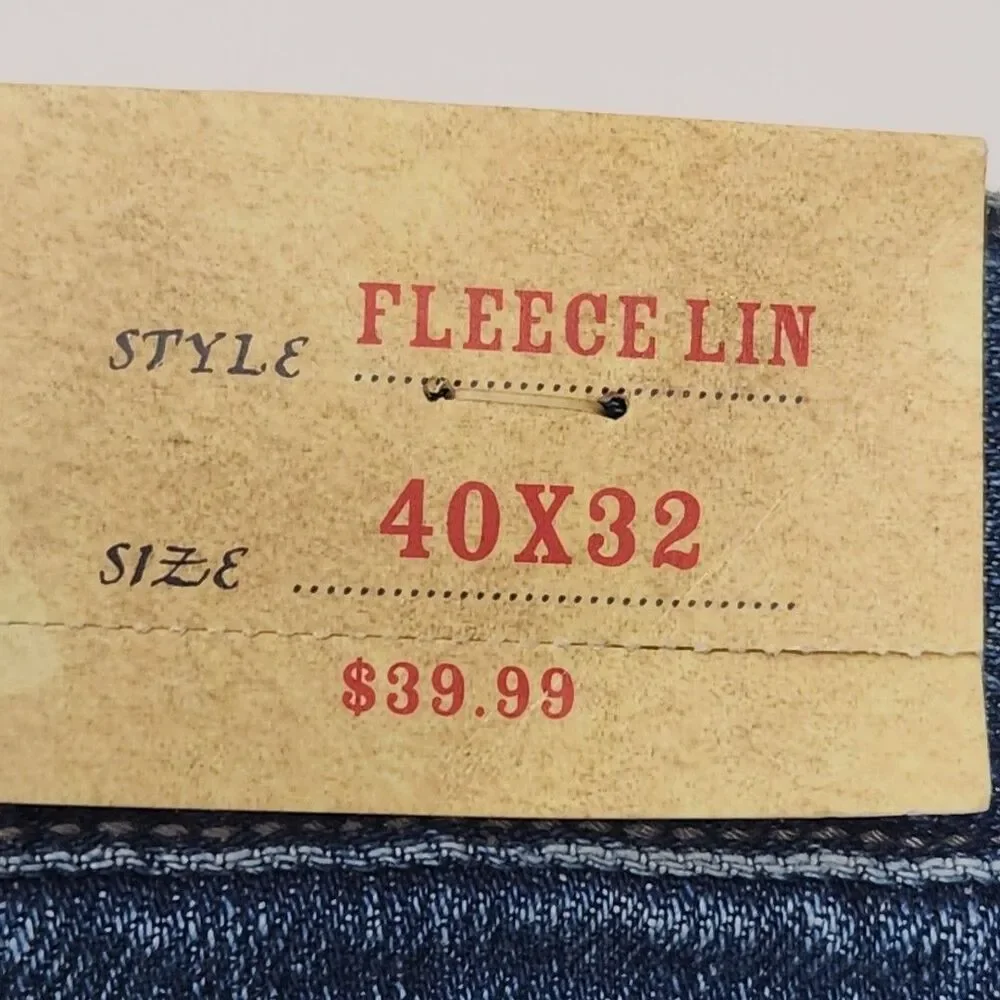 Red Head Jeans Fleece Lined Denim Size 40 x 32 Relaxed Men's Medium Wash NEW